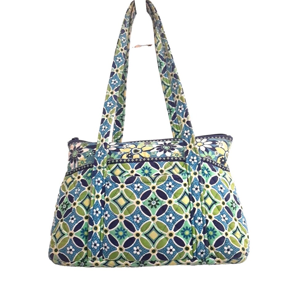 Vera Bradley Daisy Shoulder Bag Green/Blue/White Floral Purse
